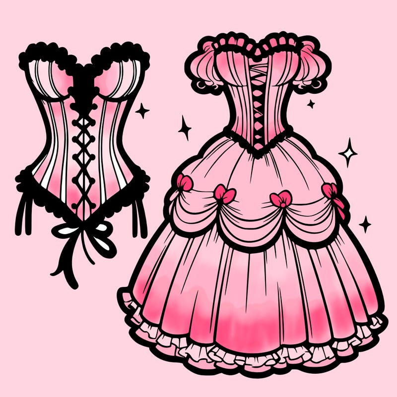 corset and big dress