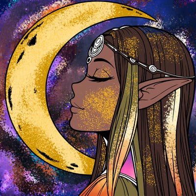 a realistic moon elf