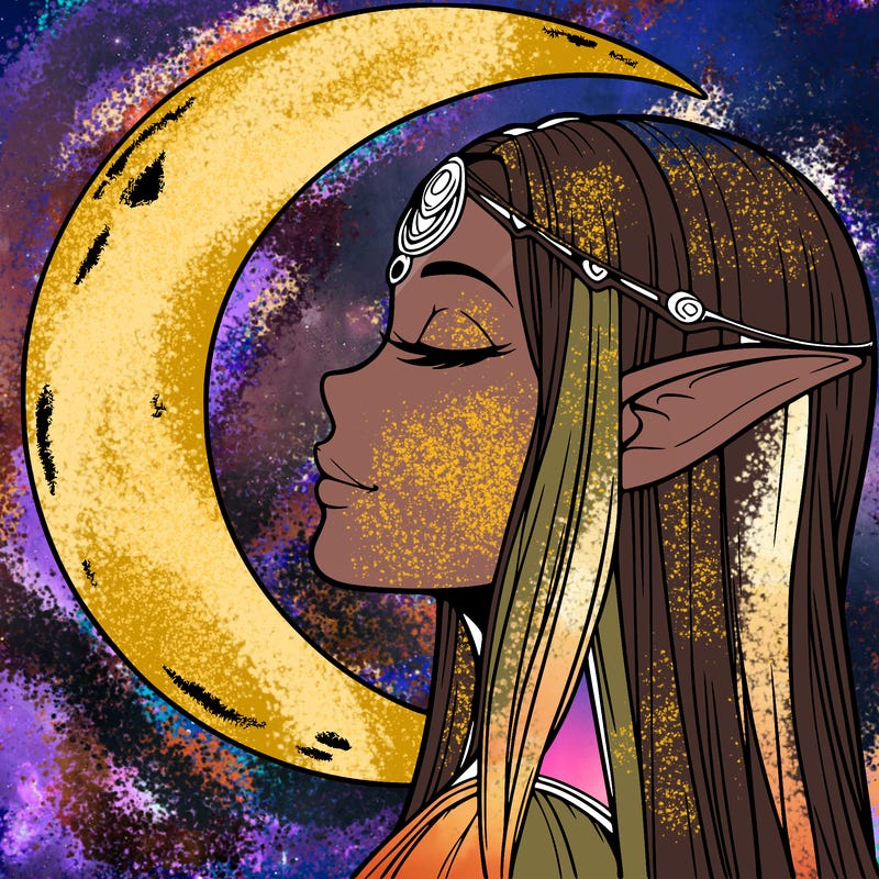 a realistic moon elf
