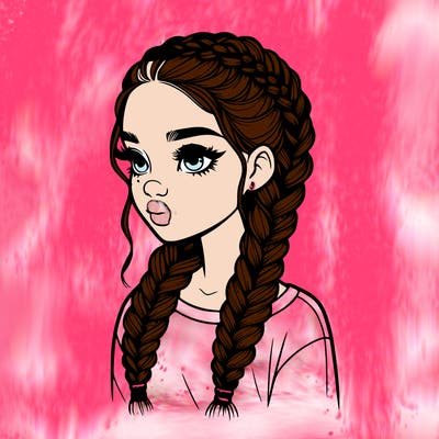 realistic girl with braids