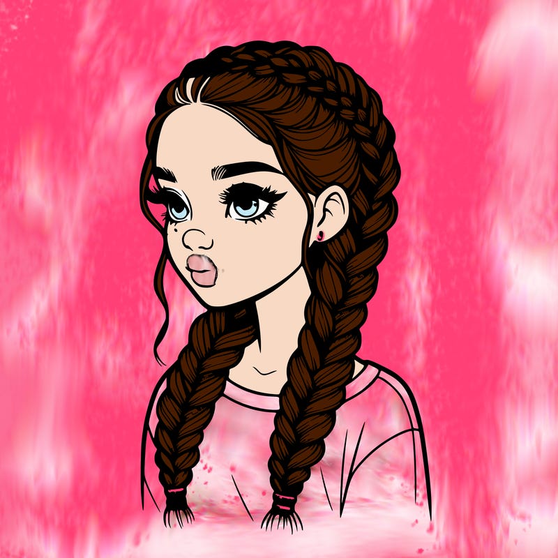 realistic girl with braids