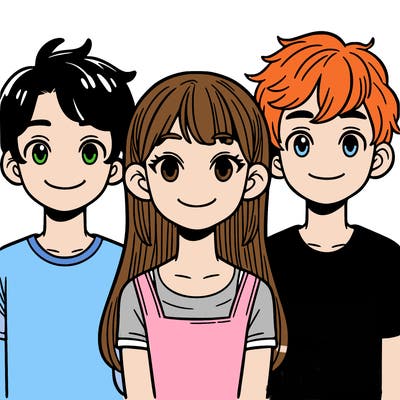 three people two boys and one girl