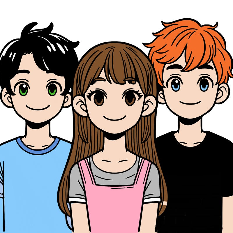 three people two boys and one girl