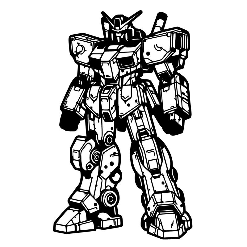 mecha covered in battle scars.