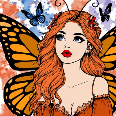 butterfly fairy realistic girl