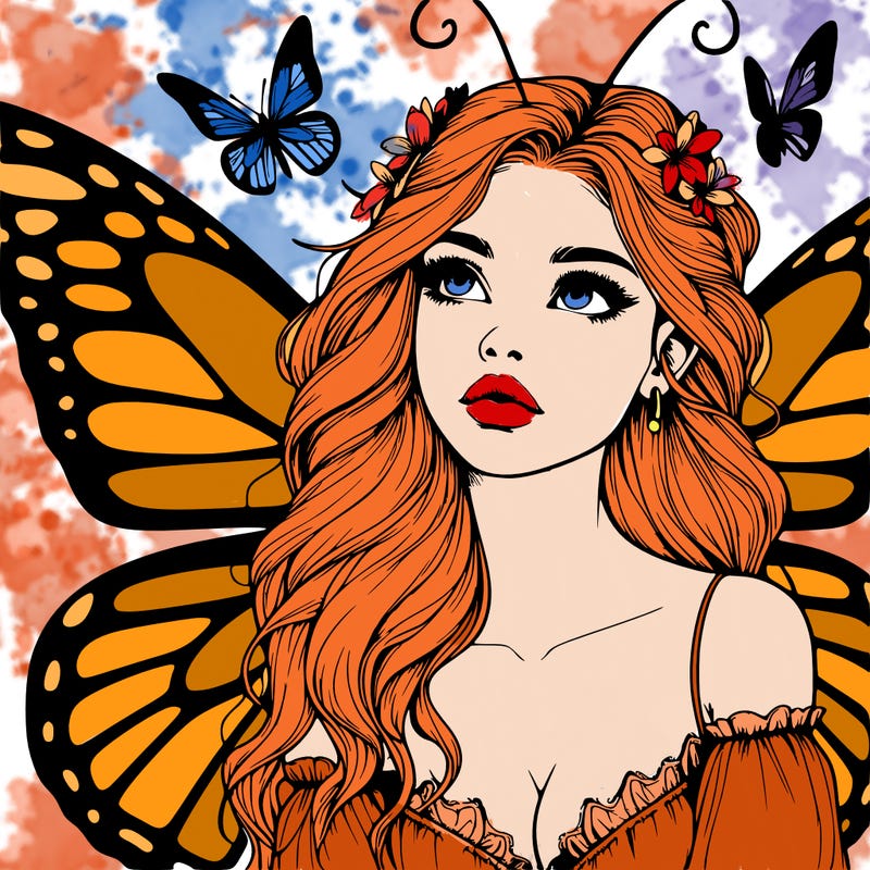 butterfly fairy realistic girl