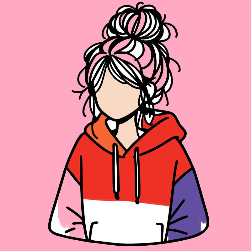 girl with messy hair bun with oversized hoodie
