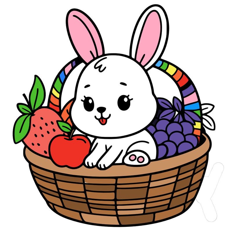 bunny in a fruit basket