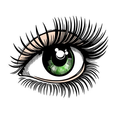 realistic eye long eylashes