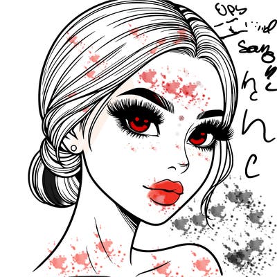 realistic girl with lashes