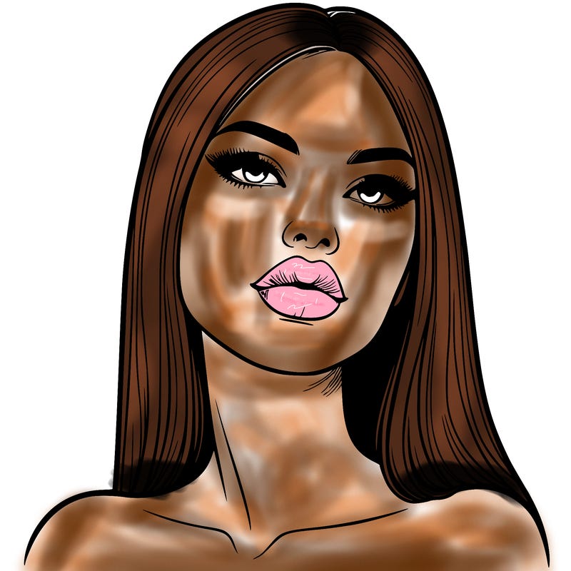 realistic woman with full lips