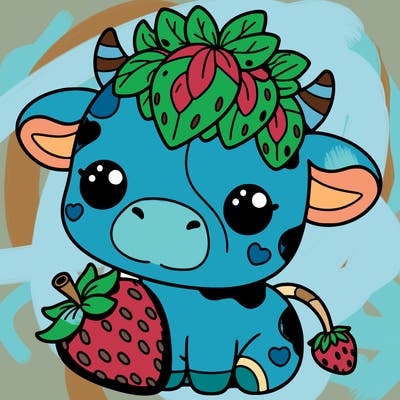 cute strawberry cow