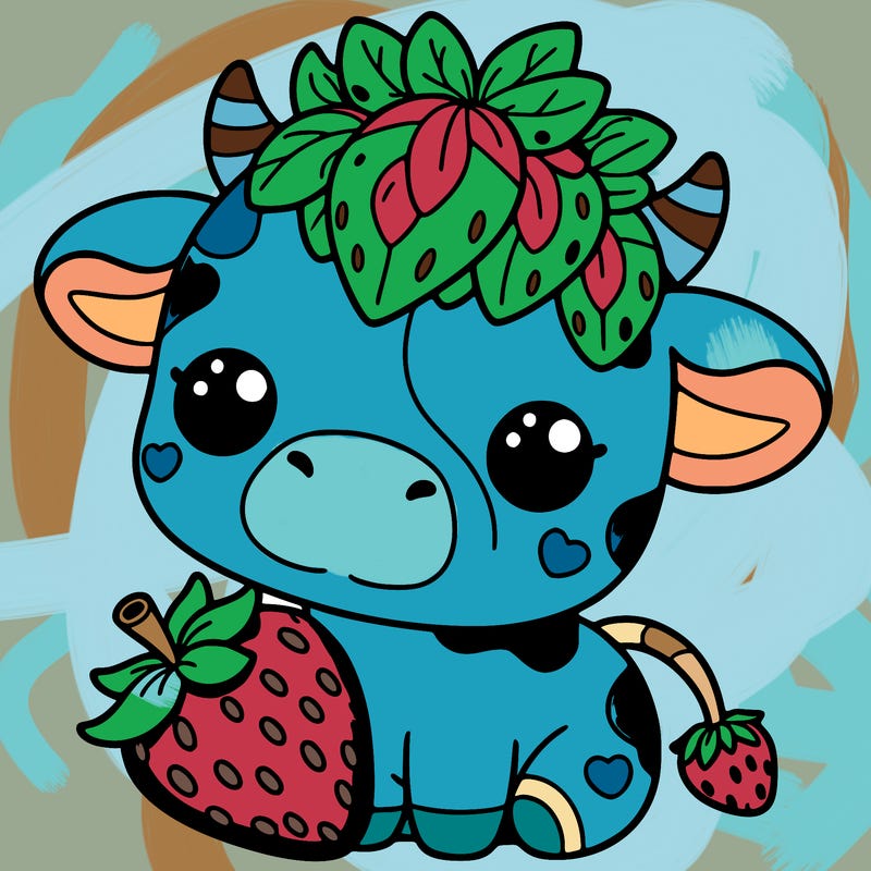 cute strawberry cow