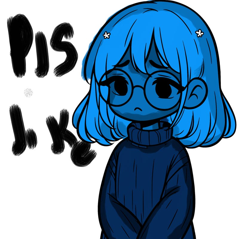 sad girl with glasses in a sweater