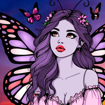 butterfly fairy realistic girl