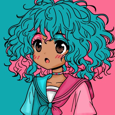 girl with curly hair anime