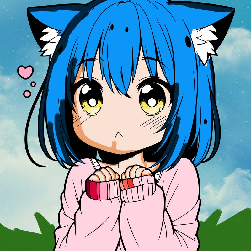 shy anime catgirl