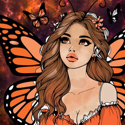 butterfly fairy realistic girl