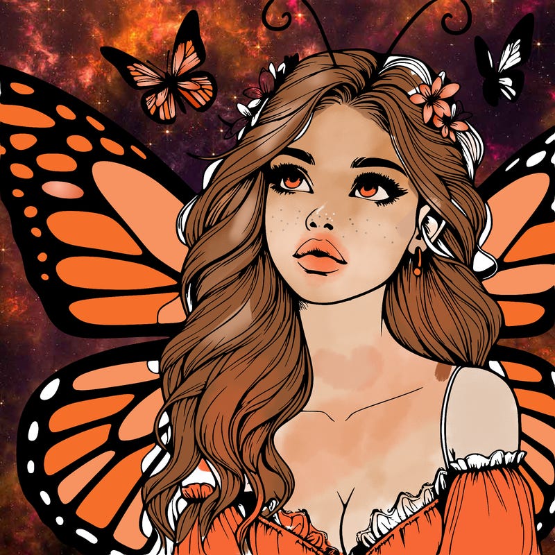 butterfly fairy realistic girl