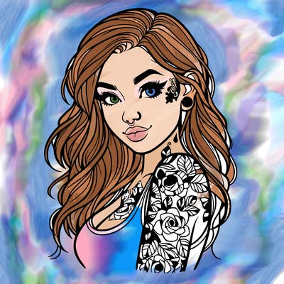 realistic girl tattooed