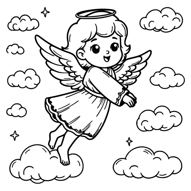 angel flying up to heaven