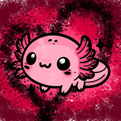 cute easy baby axolotl