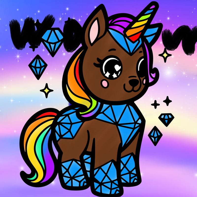 diamond, unicorn dog