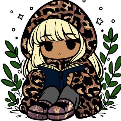 girl in oversized hoodie reading a book