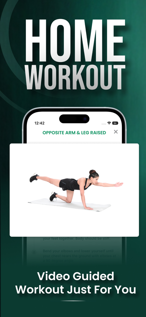 Pantalla de smartphone mostrando un ejercicio de entrenamiento en casa guiado por video para perder peso