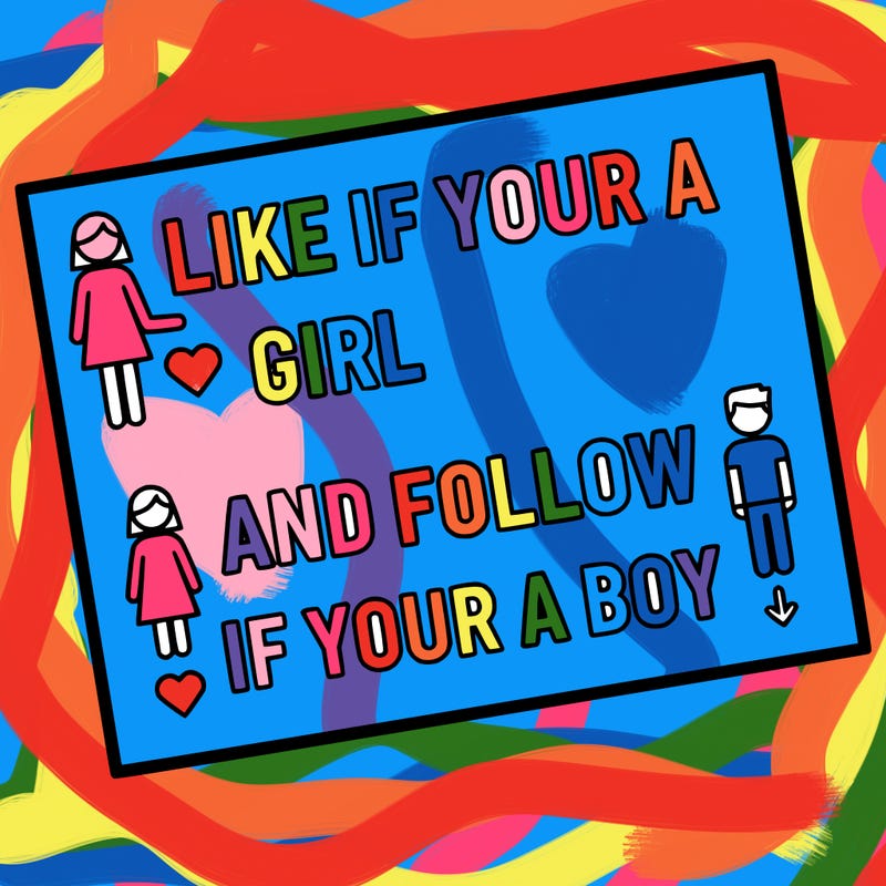 like if your a girl and follow if your a boy
