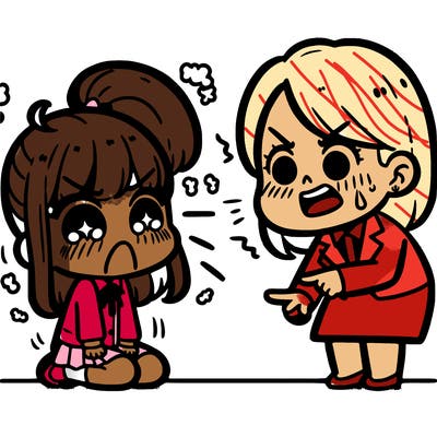 a girl getting yelled at by the teacher