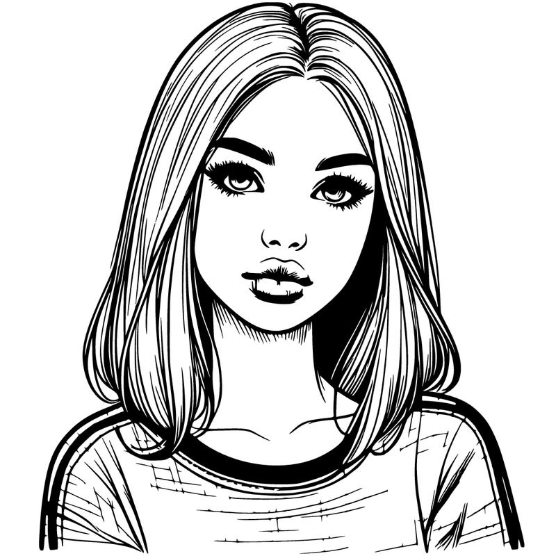 realistic teenage girl with lips