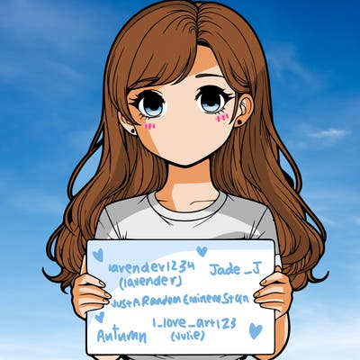 realistic girl holding a sign