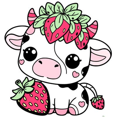 cute strawberry cow