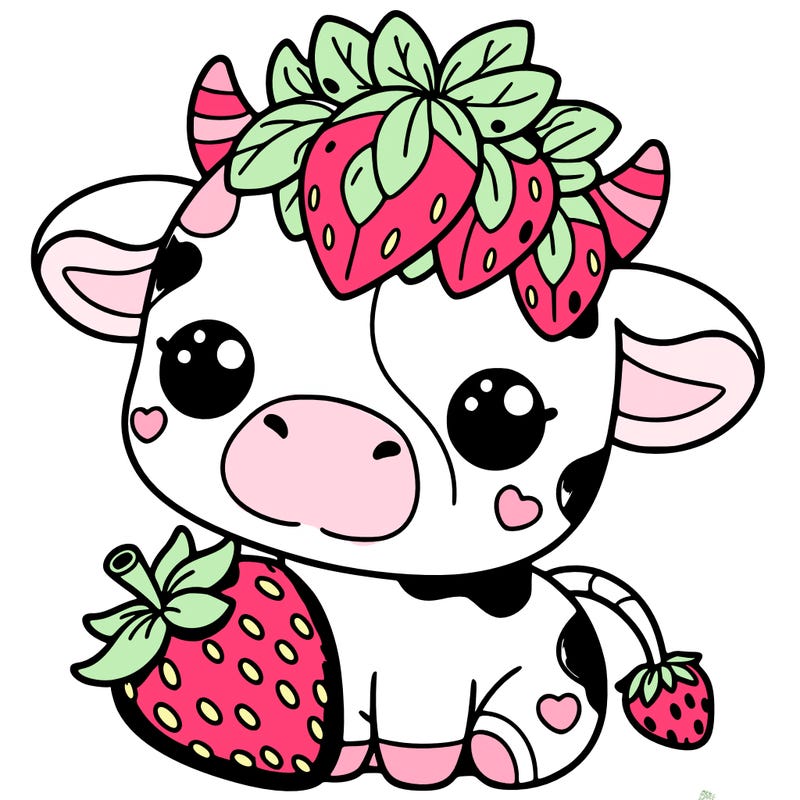 cute strawberry cow