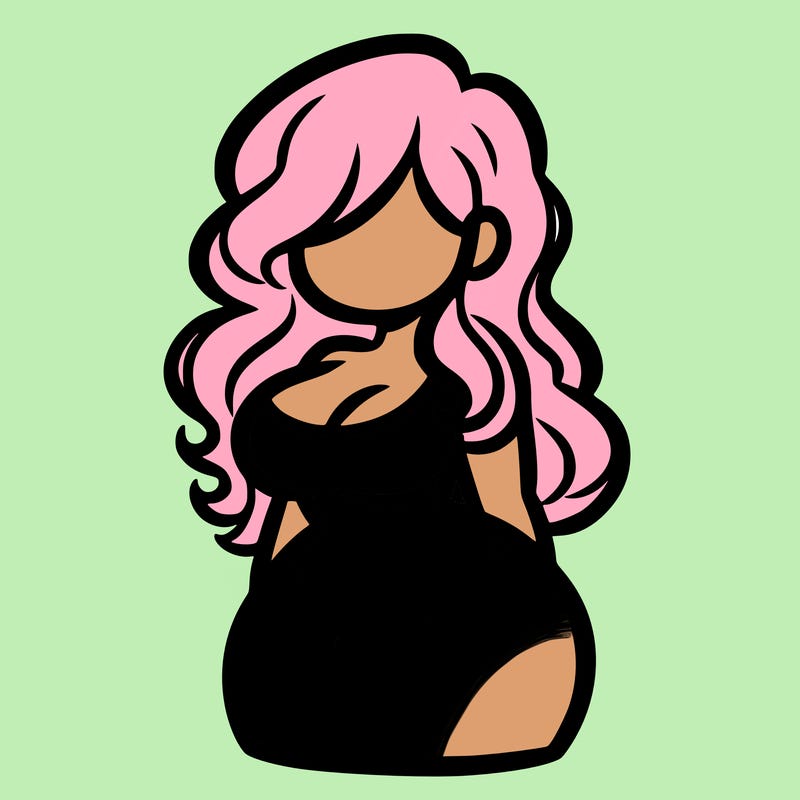 curvy woman with hair