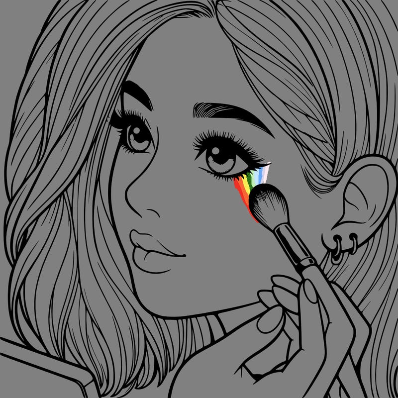 a realistic girl doing her makeup