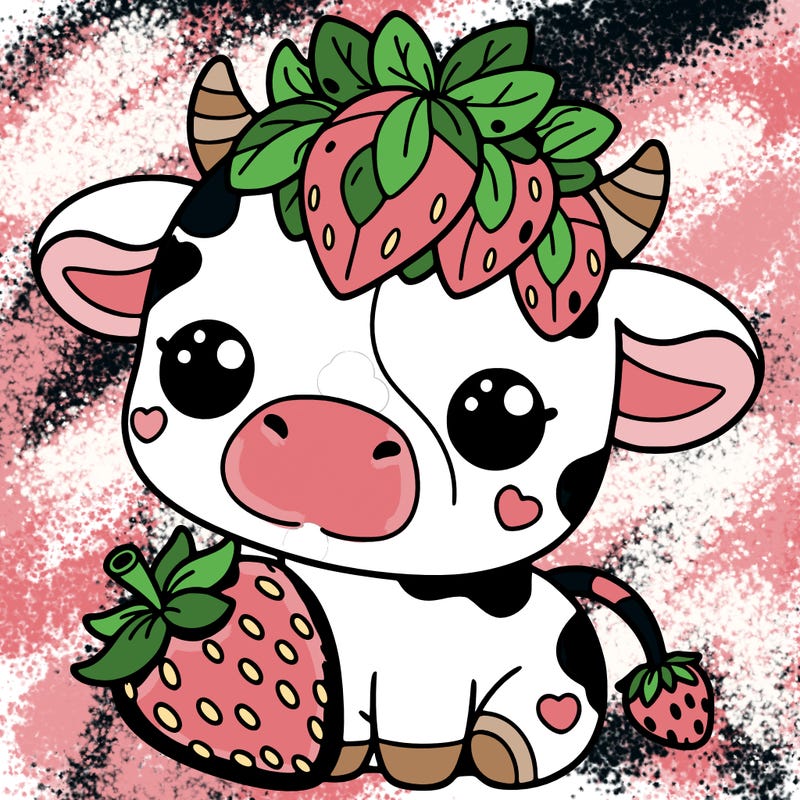 cute strawberry cow