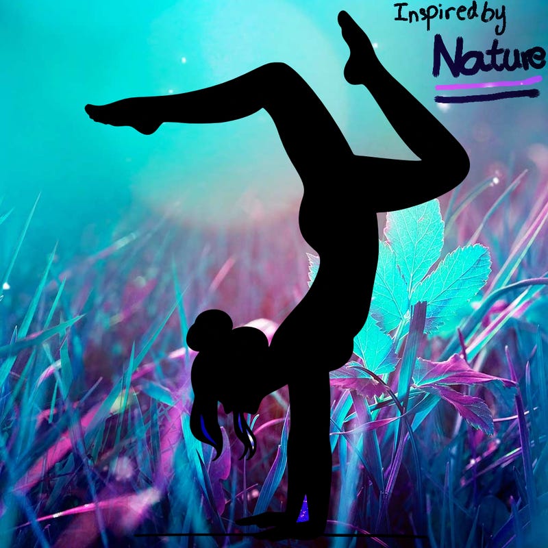 a woman doing a handstand