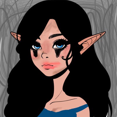 elf girl realistic dark fantasy