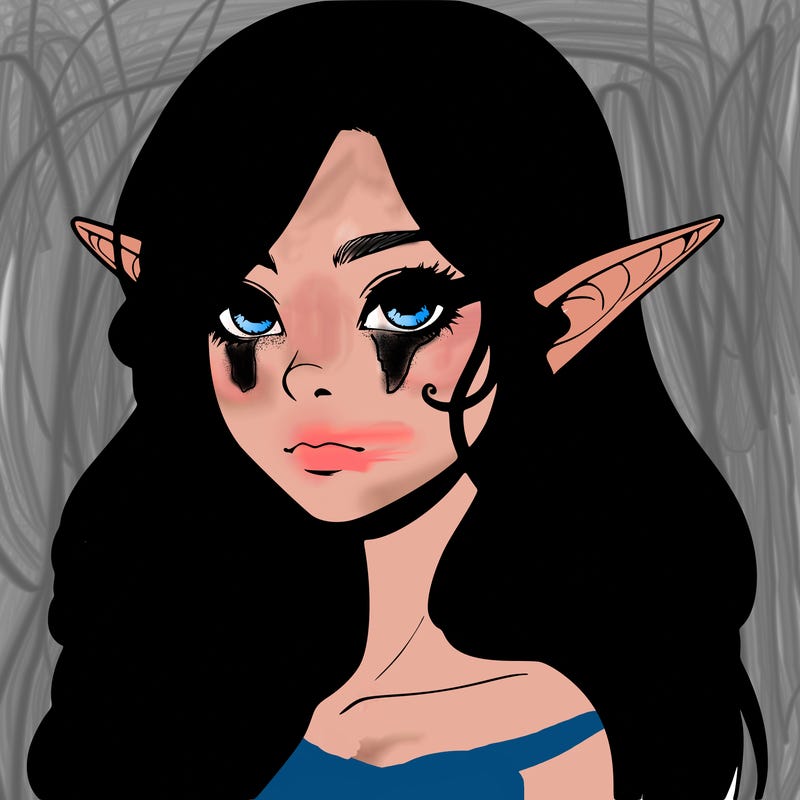 elf girl realistic dark fantasy