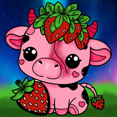cute strawberry cow