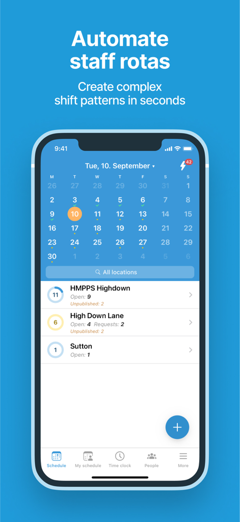 PARiM - PARiM app dashboard for managing staff rotas and shift patterns