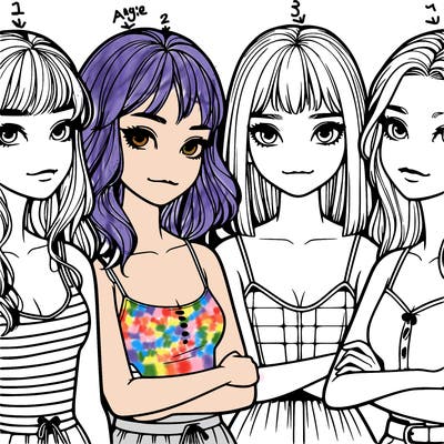 four realistic girls