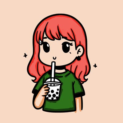 girl drinking boba