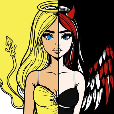 devil vs angel realistic girl