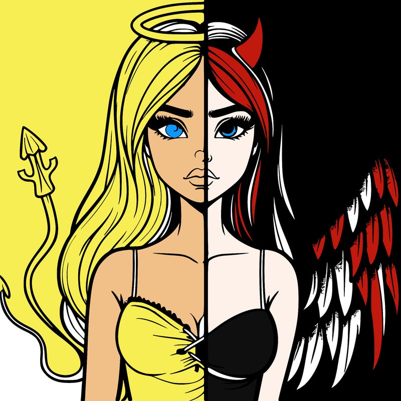 devil vs angel realistic girl