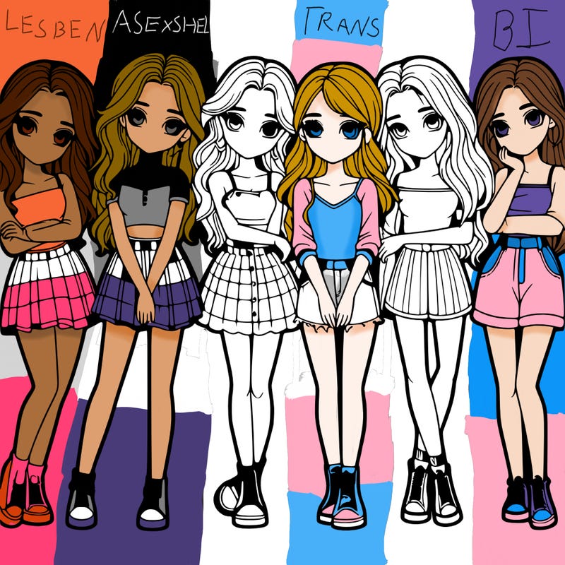 a group of girls realistic