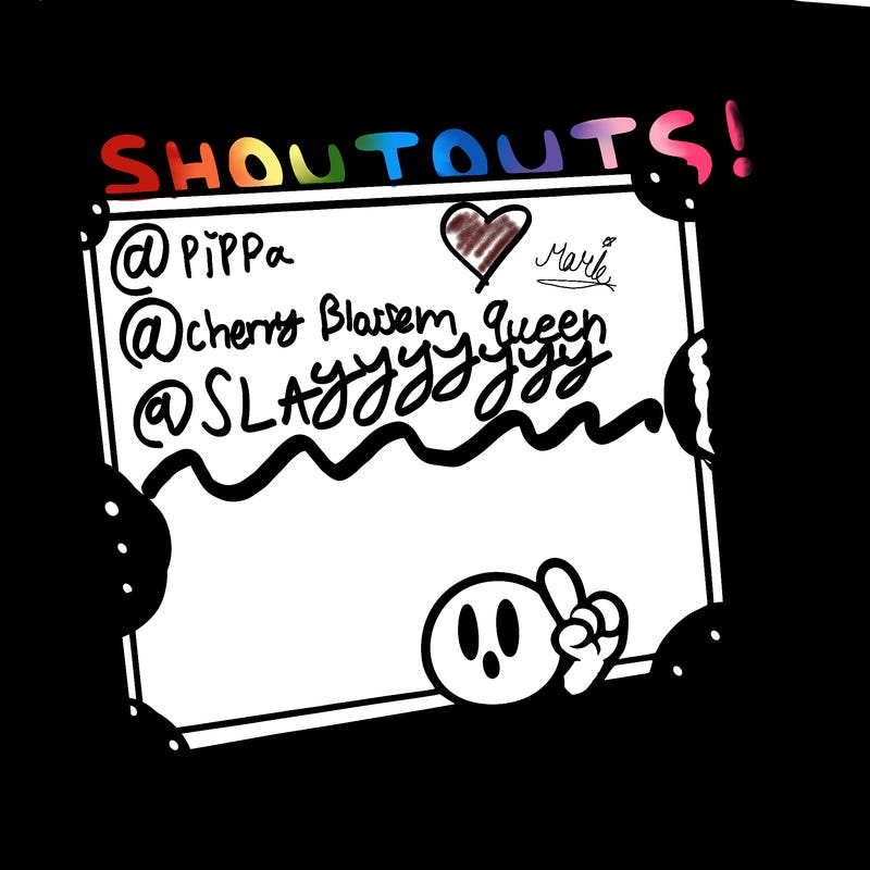 blank canvas that says above it shoutouts