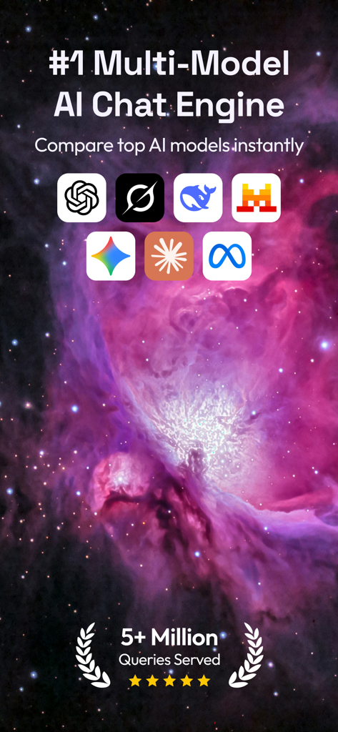 Apollo: Multi-Model AI Chat - Apollo Multi-Model AI Chat app interface featuring various AI model icons and high user ratings